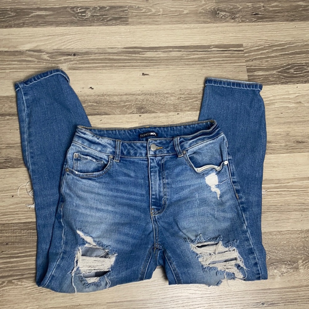 Fashion Nova Boyfriend Distressed Jeans